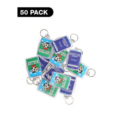 EXS Key Rings 'Wear Your Rubbers' - Condoms - 50 Pieces