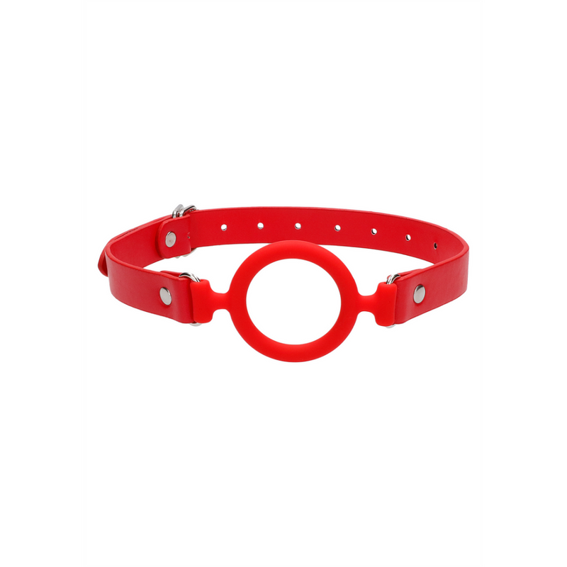 Silicone Ring Gag with Leather Straps